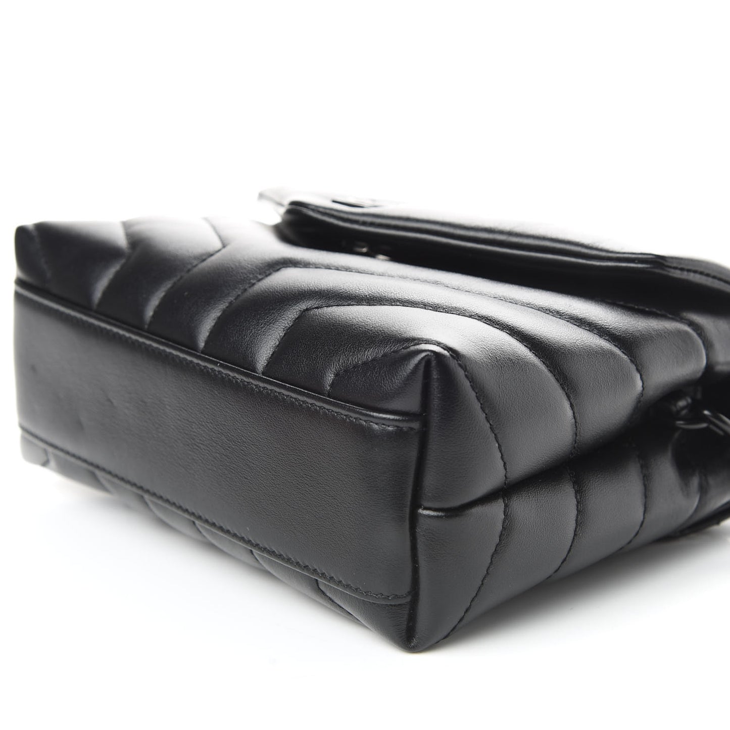 Calfskin Y Quilted Monogram Toy Loulou Crossbody Bag Black