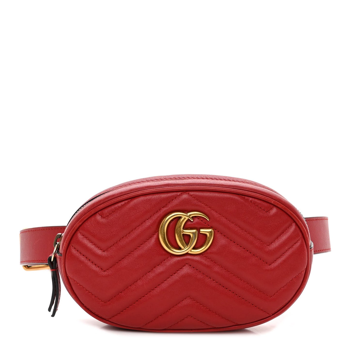 Calfskin Matelasse GG Marmont Belt Bag 85 34 Hibiscus Red