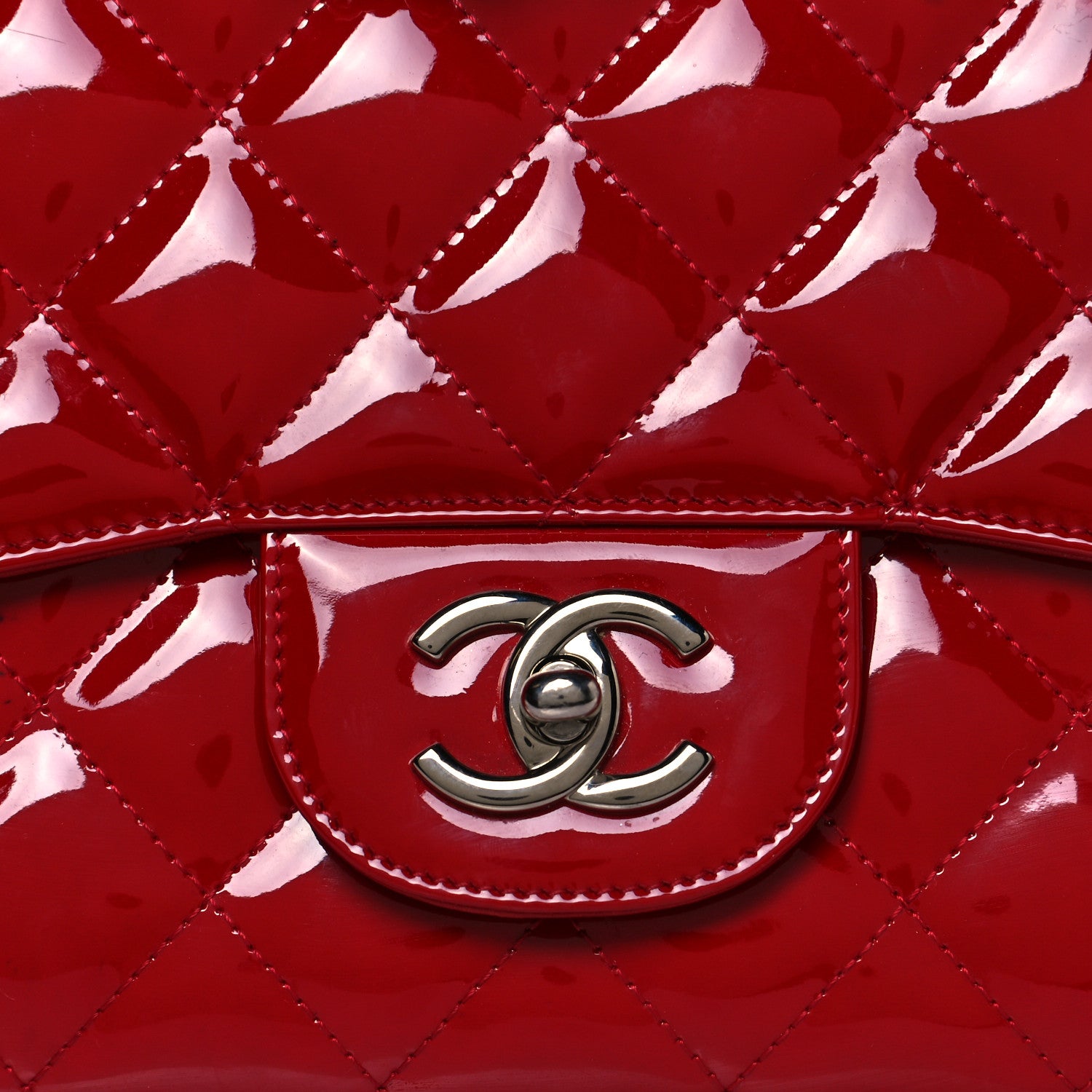 Chanel Patent Jumbo Single Flap Red 7 of 16