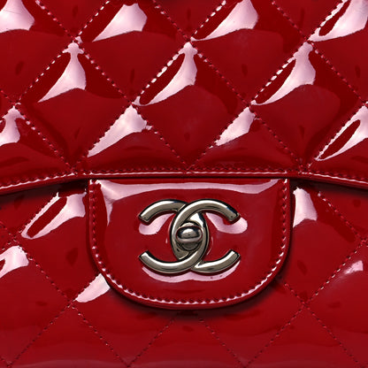 Chanel Patent Jumbo Single Flap Red 7 of 16