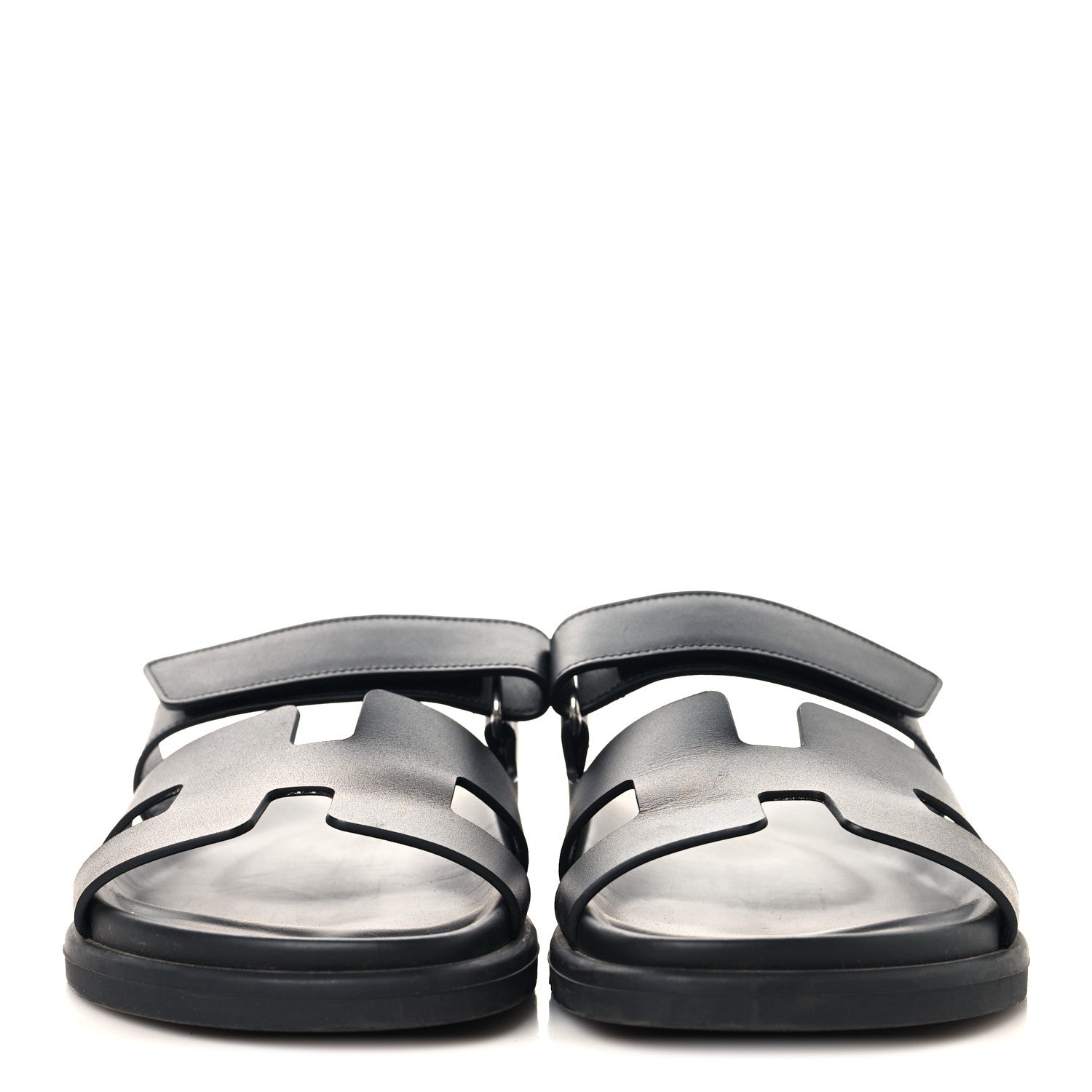 Hermes Calfskin Womens Chypre Sandals 39 Black 3 of 10