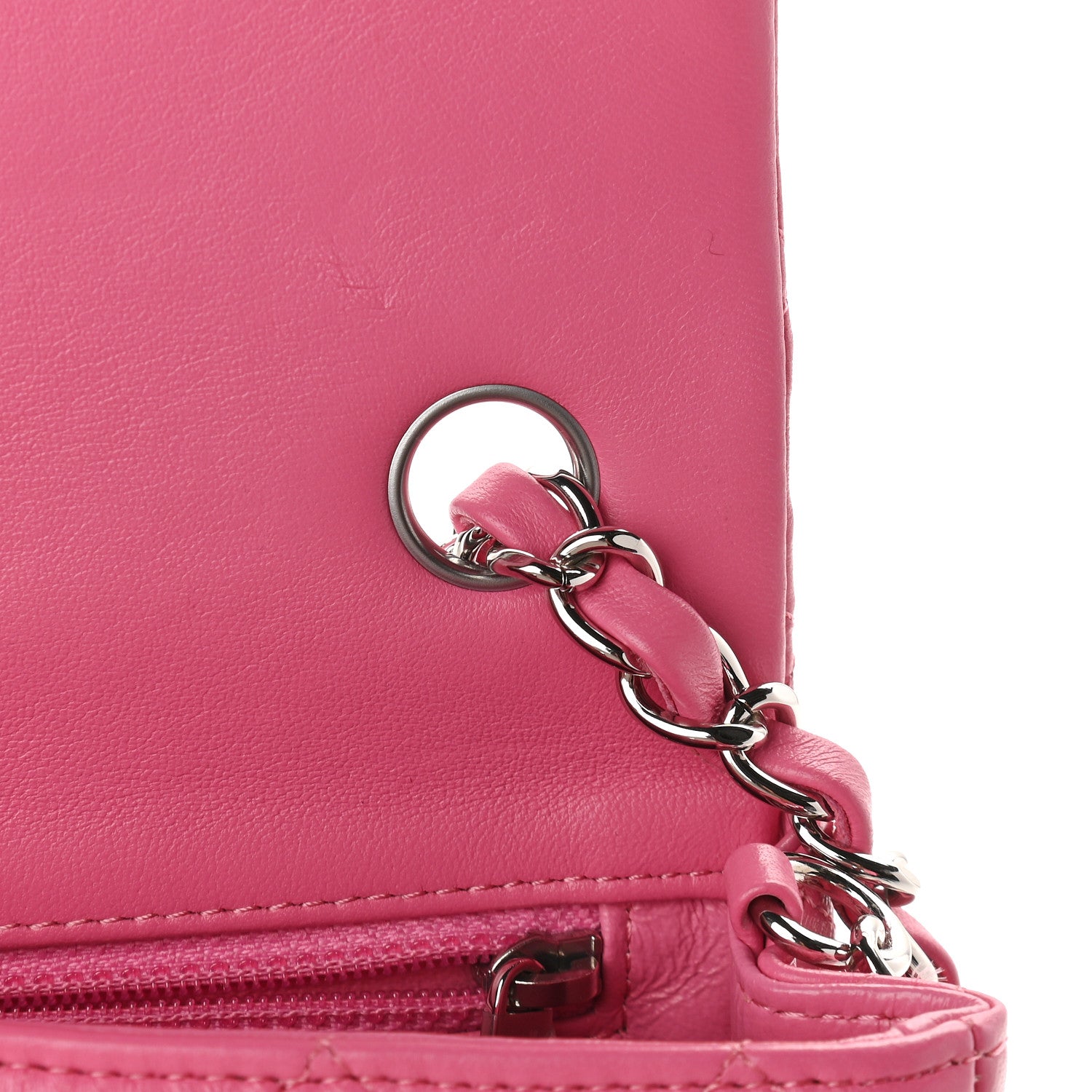 Chanel Lambskin Quilted Mini Rectangular Flap Pink 10 of 10