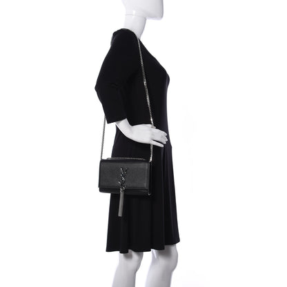Saint Laurent Calfskin Small Classic Monogram Kate Tassel Satchel Black 2 of 15