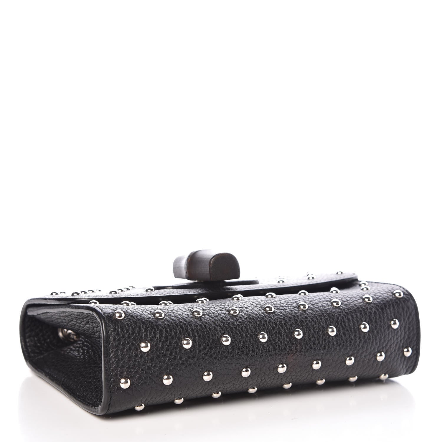 Gucci Calfskin Small Studded Miss Bamboo Shoulder Bag Black 4 of 9