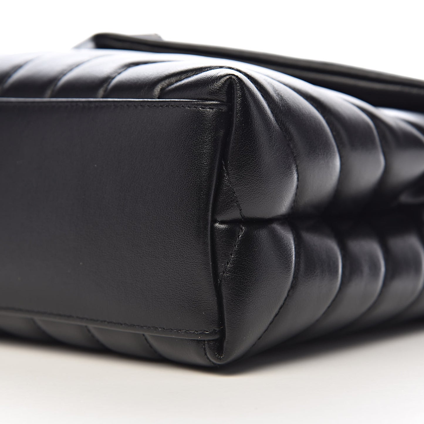 Calfskin Y Quilted Monogram Small Loulou Chain Satchel Black
