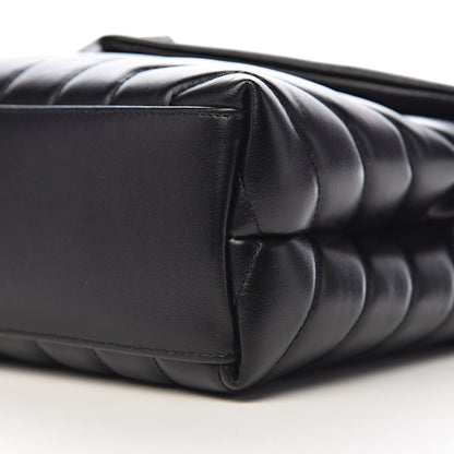 Saint Laurent Calfskin Y Quilted Monogram Small Loulou Chain Satchel Black 9 of 10