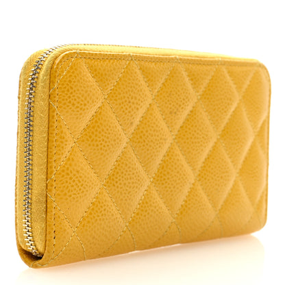 Chanel Caviar Quilted Medium Zip Around Wallet Yellow 3 of 10