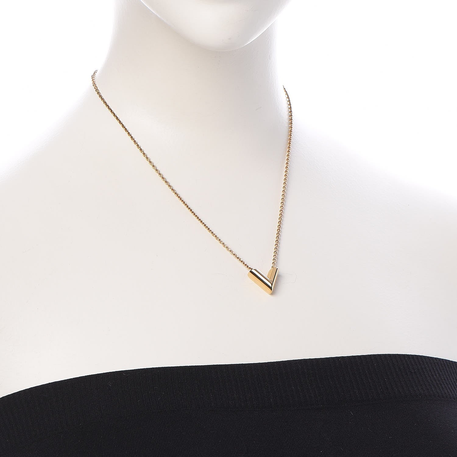 Louis Vuitton Essential V Necklace Gold 2 of 7