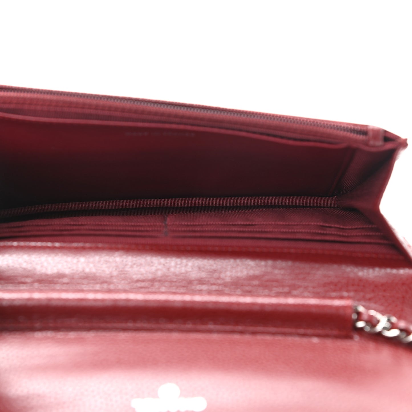 Caviar Quilted Wallet On Chain WOC Dark Red