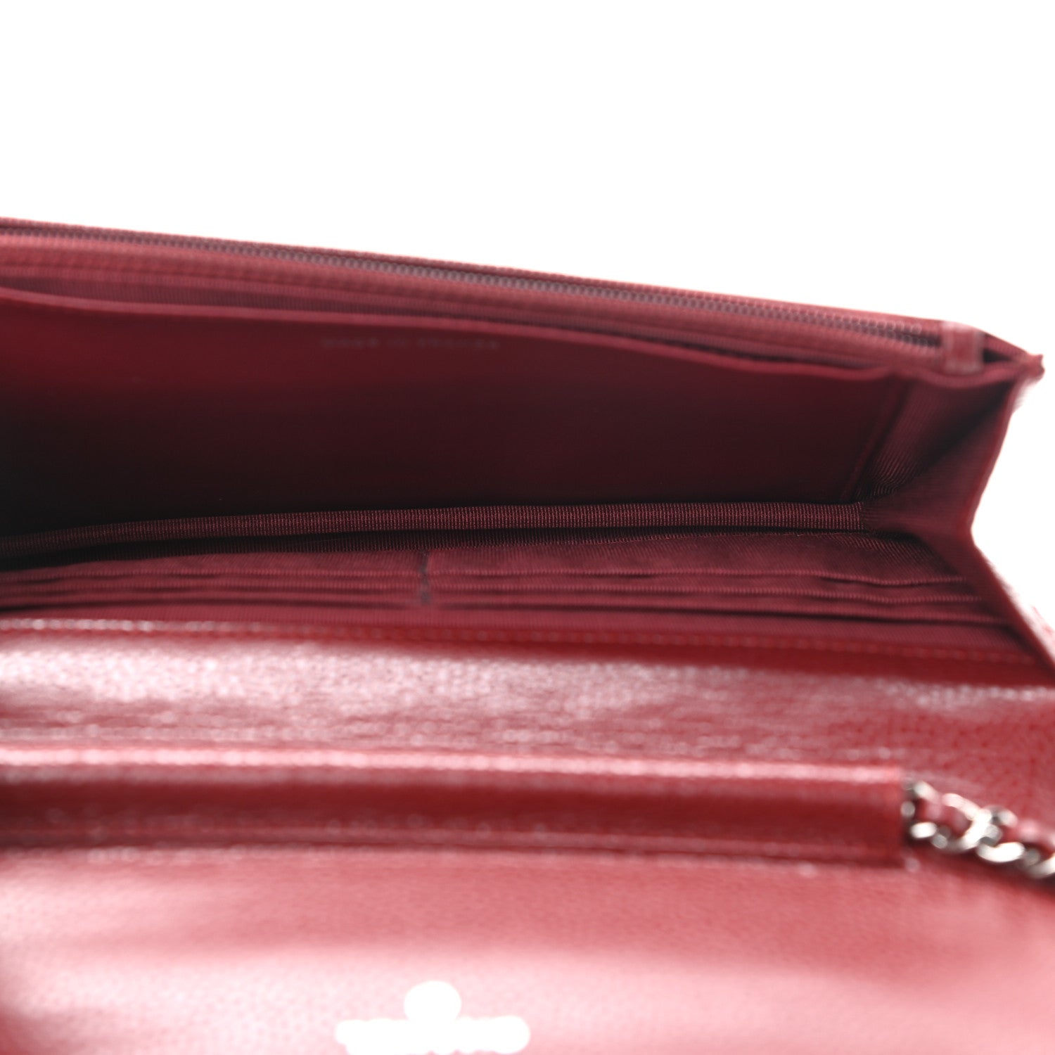 Chanel Caviar Quilted Wallet On Chain WOC Dark Red 4 of 12