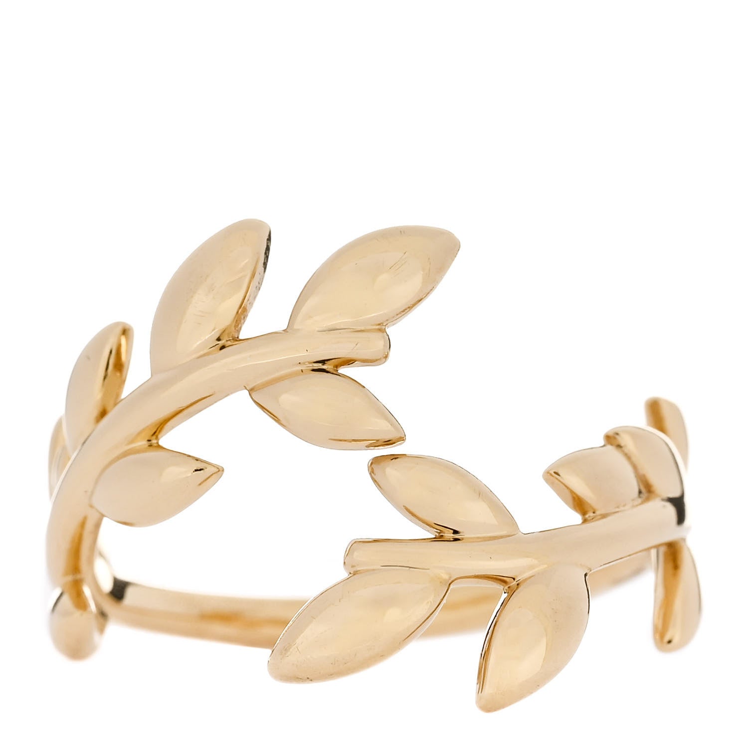 Tiffany 18K Yellow Gold Paloma Picasso Olive Leaf Bypass Ring 56 7.5 1 of 5