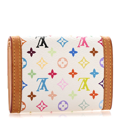 Louis Vuitton Monogram Multicolor Porte-Monnaie Plat Coin Purse White 3 of 9