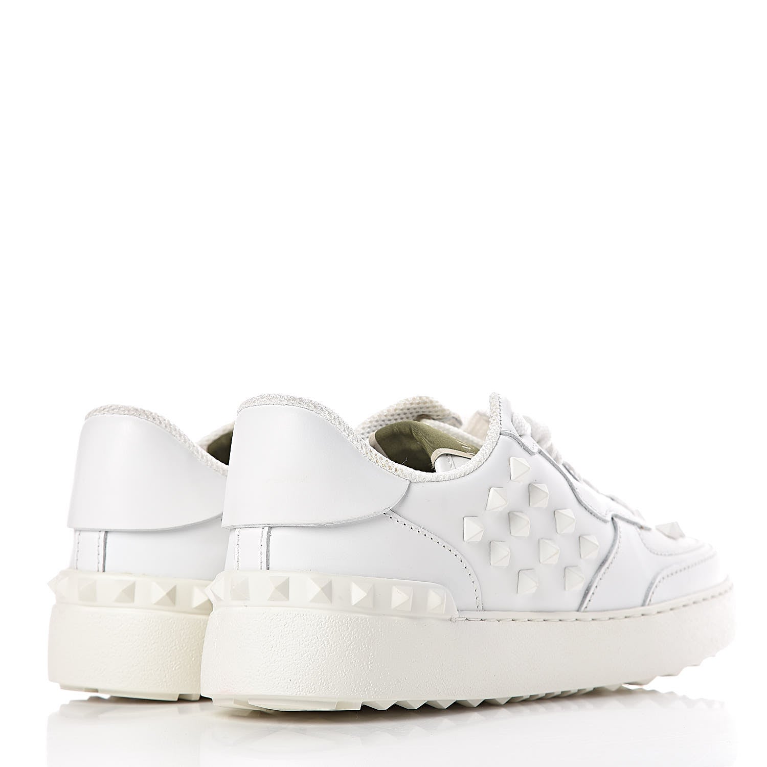 Valentino Garavani Calfskin Rock Be Low Top Sneakers 36 White 4 of 11