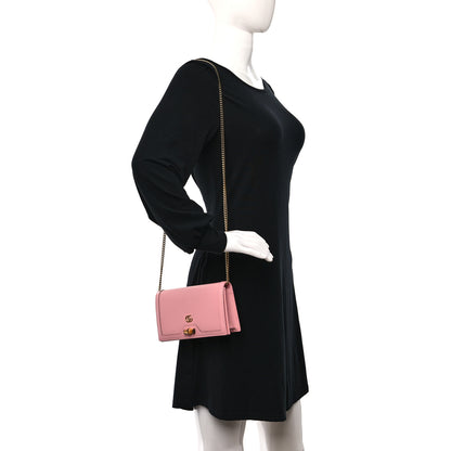 Gucci Textured Dollar Calfskin Diana Chain Wallet Wild Rose 2 of 10
