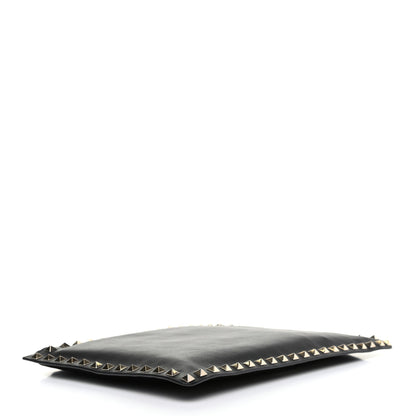 Valentino Garavani Vitello Large Rockstud Zip Pouch Black 4 of 7