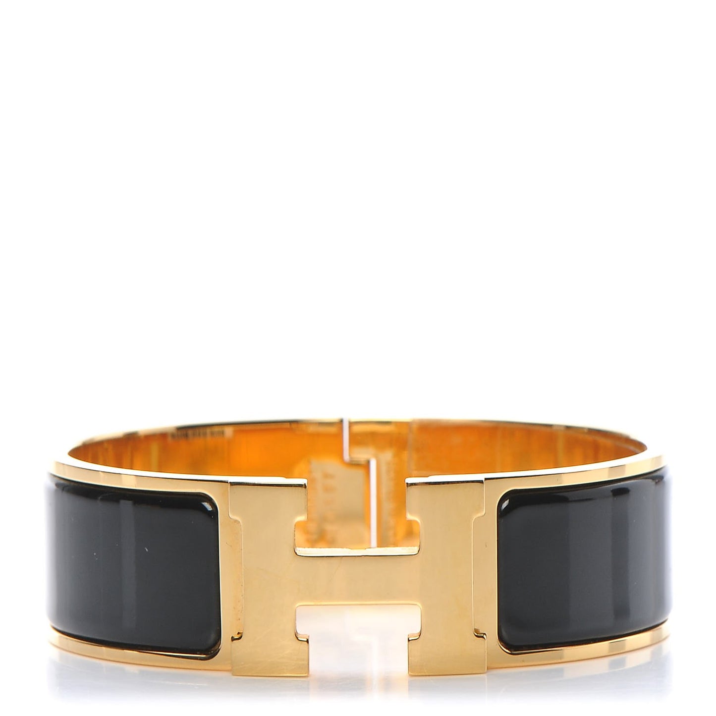 Enamel Wide Clic Clac H Bracelet GM Black