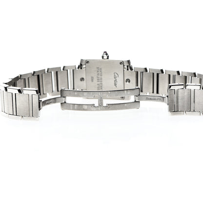 Cartier Stainless Steel Pink Mother of Pearl 20mm Tank Francaise Quartz Watch 5 of 5