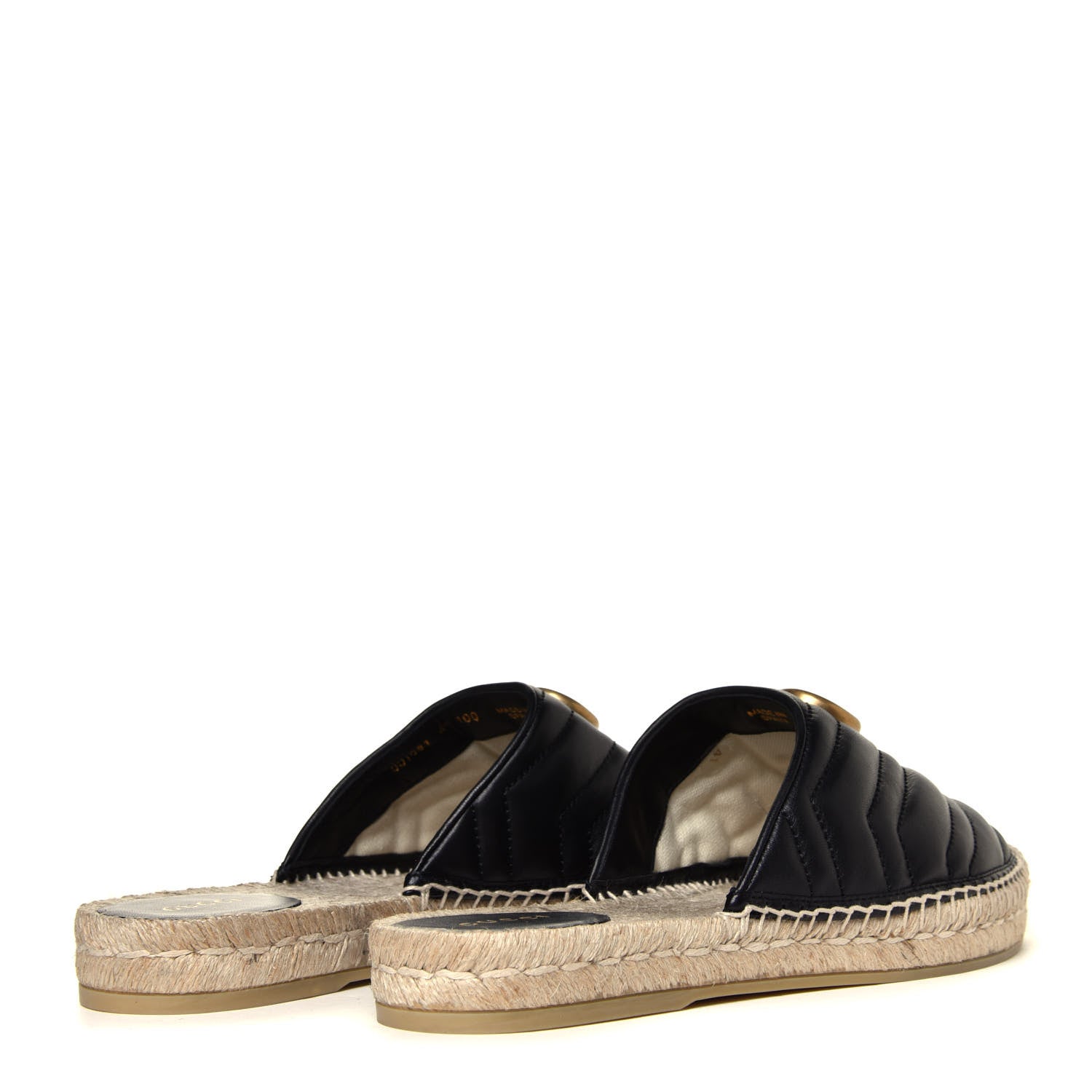 Gucci Nappa Matelasse GG Marmont Espadrille Slippers 41 Black 6 of 12