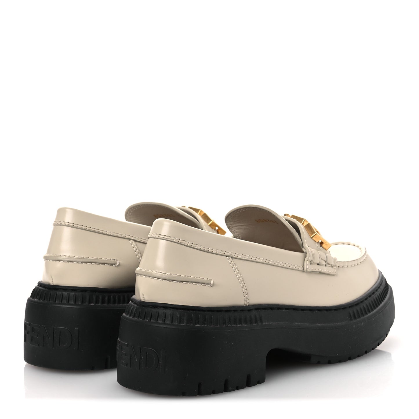 Vitello Abrasivato Fendigraphy 50mm Loafers 37.5 Blanco Babe