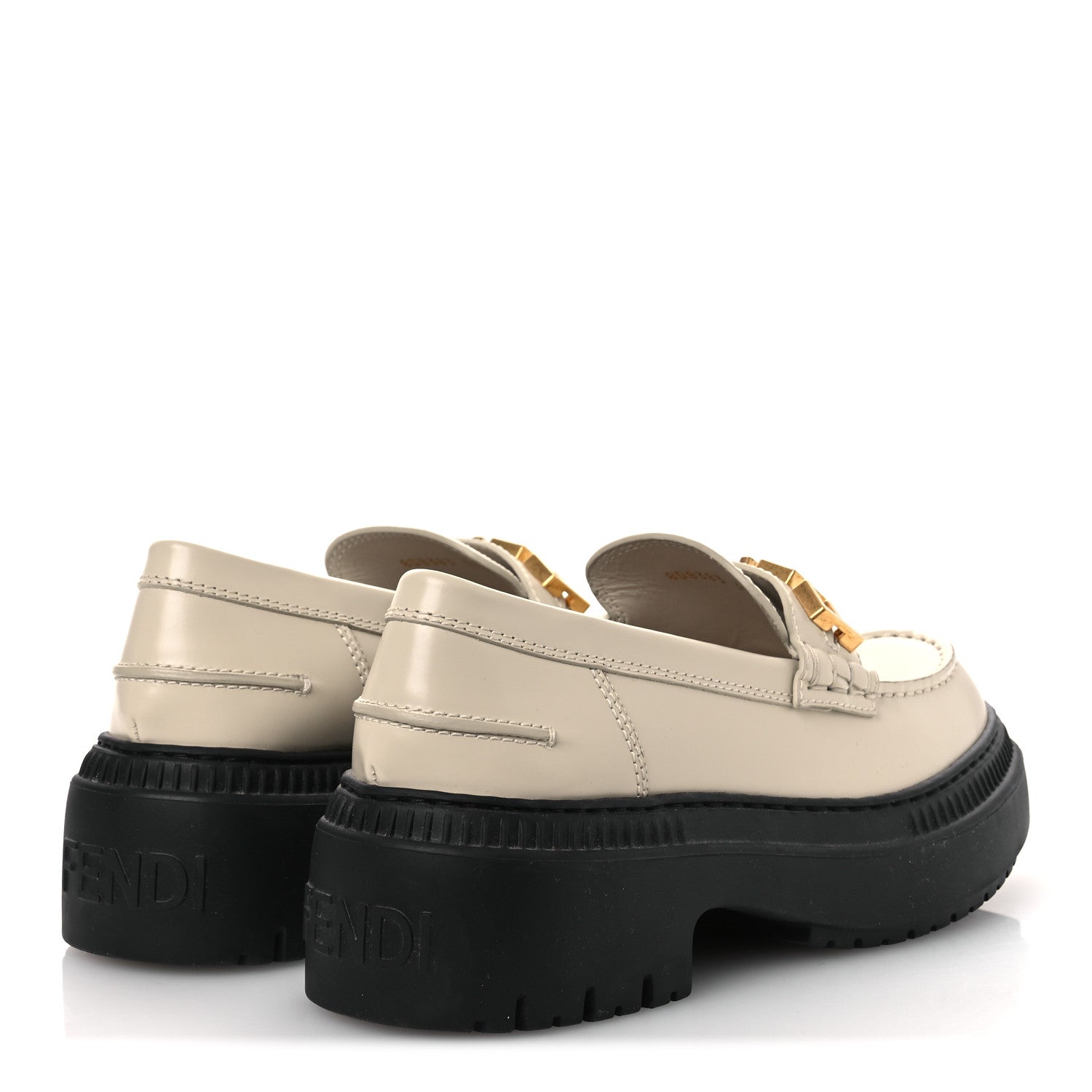 Fendi Vitello Abrasivato Fendigraphy 50mm Loafers 37.5 Blanco Babe 5 of 13