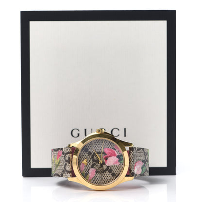Gucci Stainless Steel Canvas 38mm G-Timeless Supreme GG Blooms Quartz Watch Brown 5 of 5