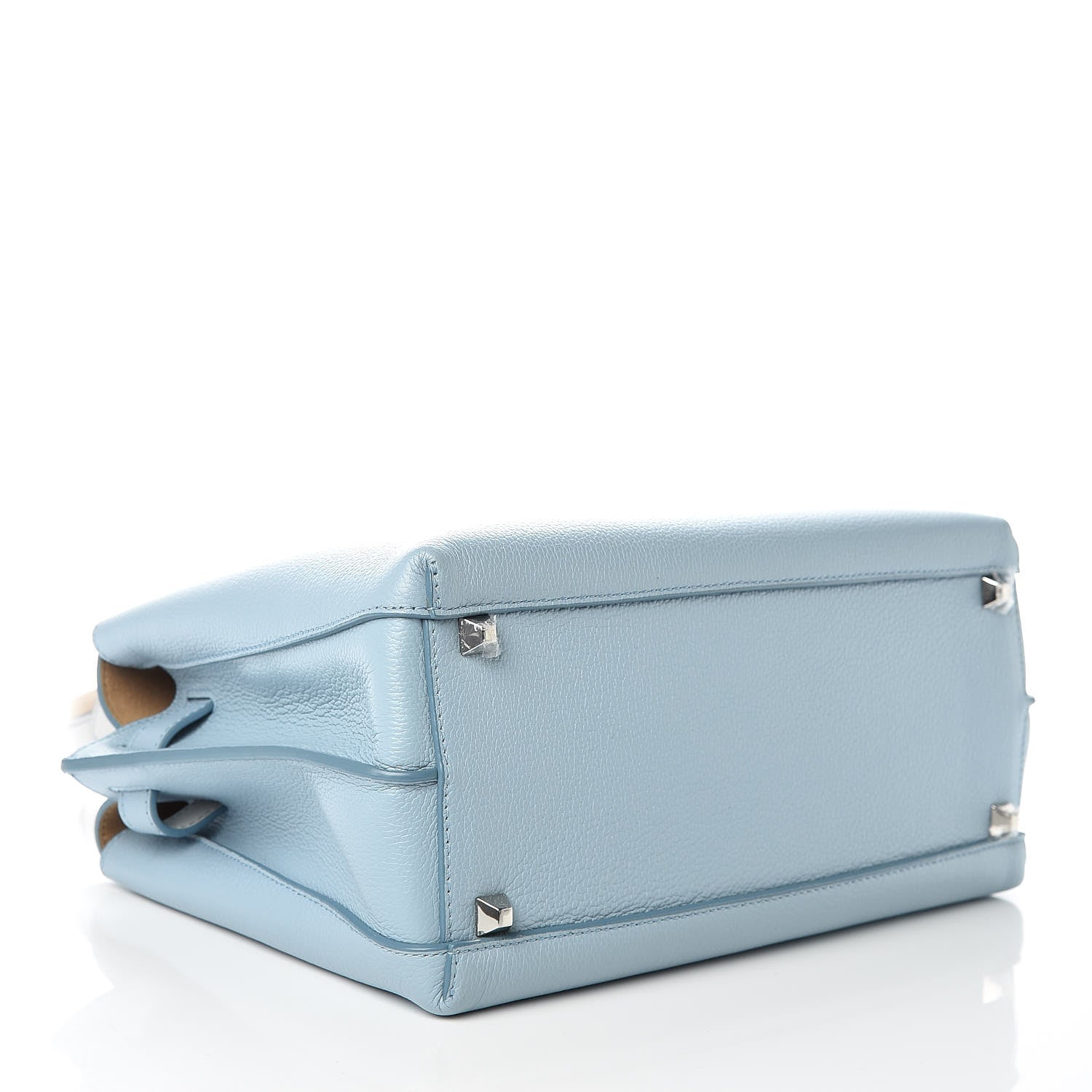 MCM Grained Calfskin Medium Milla Tote Sky Blue 4 of 12