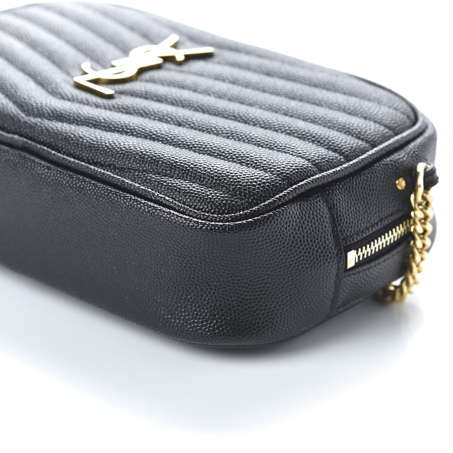 Saint Laurent Grain De Poudre Matelasse Monogram Mini Lou Camera Bag Black 7 of 10
