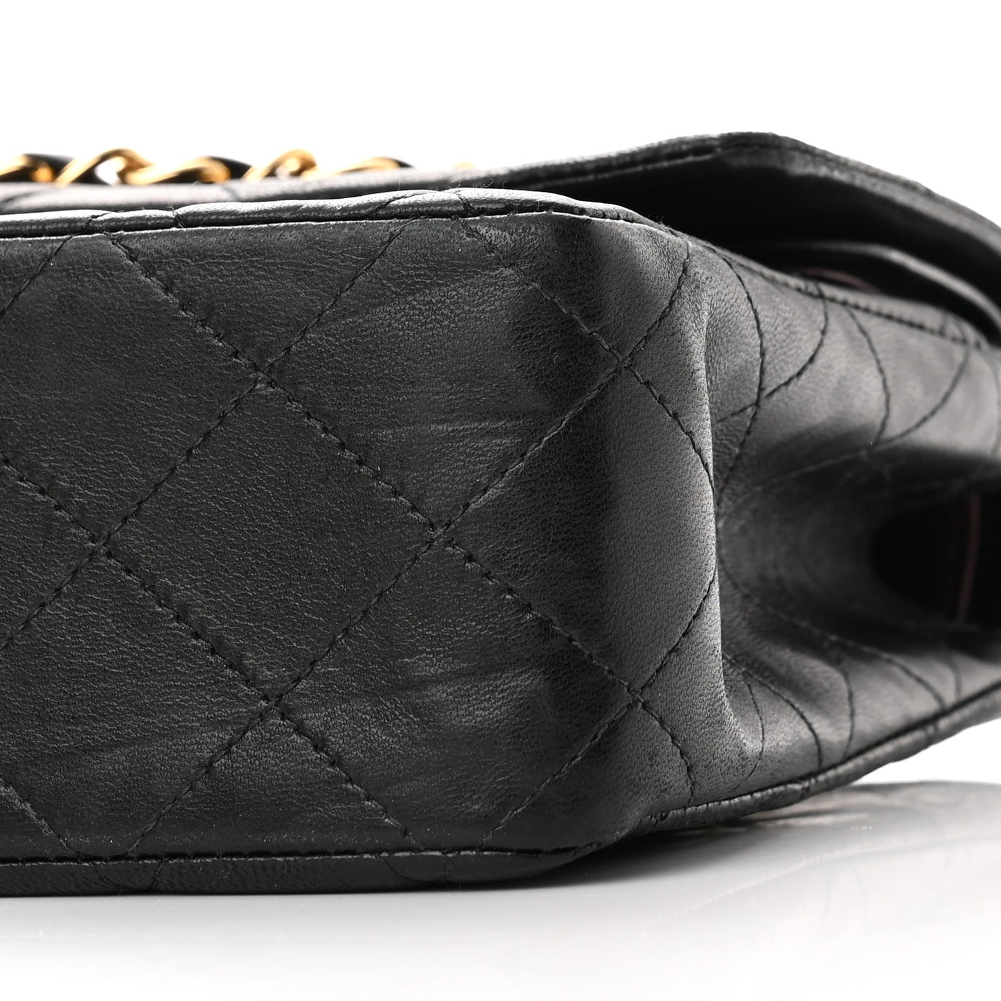 Lambskin Quilted Medium Double Flap Black