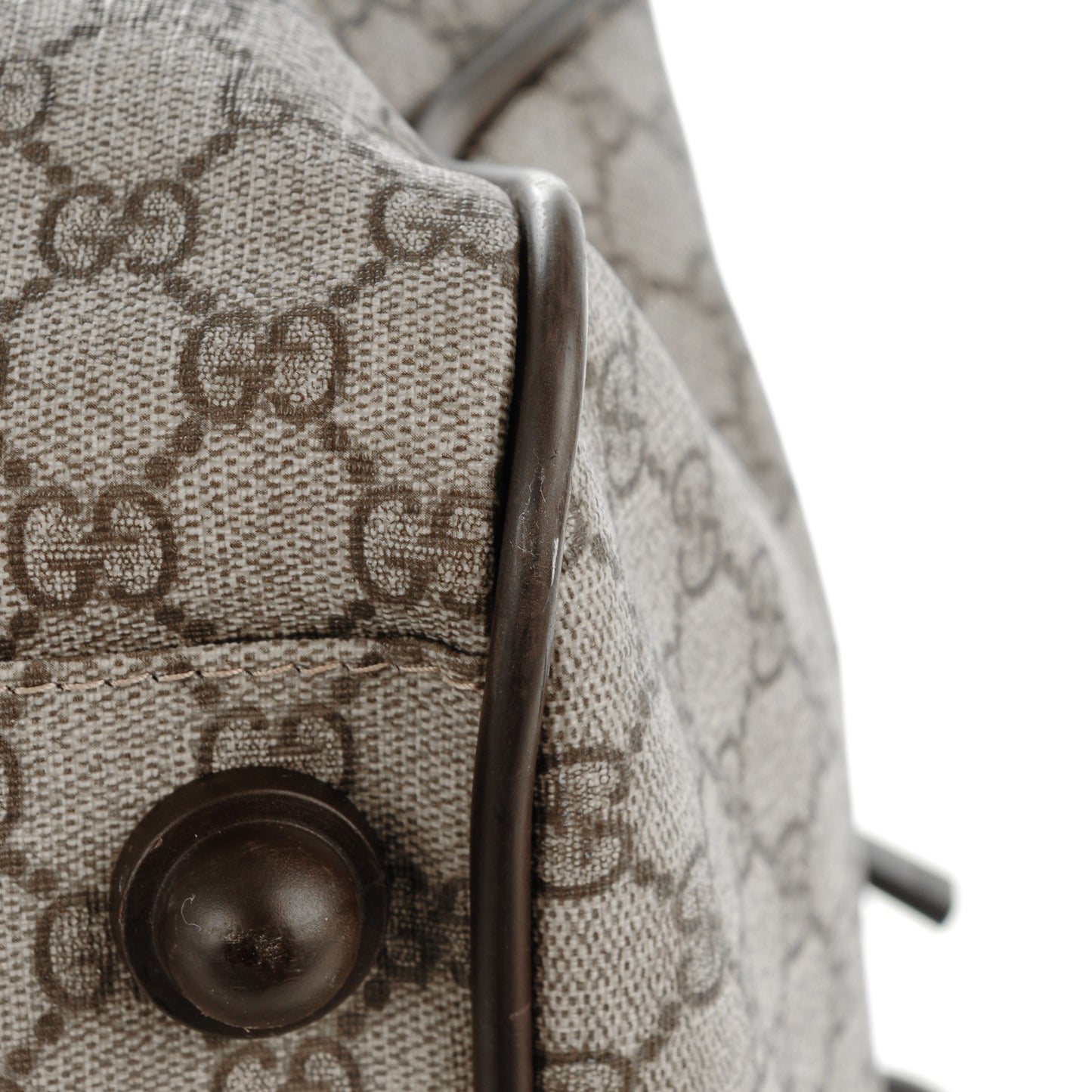 GG Supreme Monogram Interlocking G Duffle Bag Dark Brown