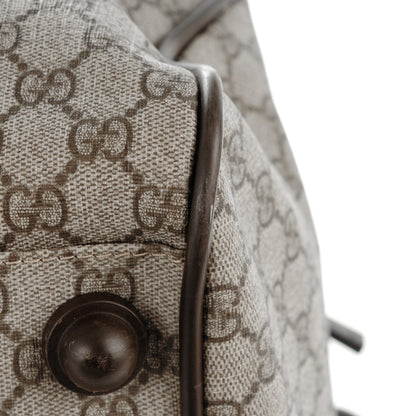 Gucci GG Supreme Monogram Interlocking G Duffle Bag Dark Brown 9 of 10