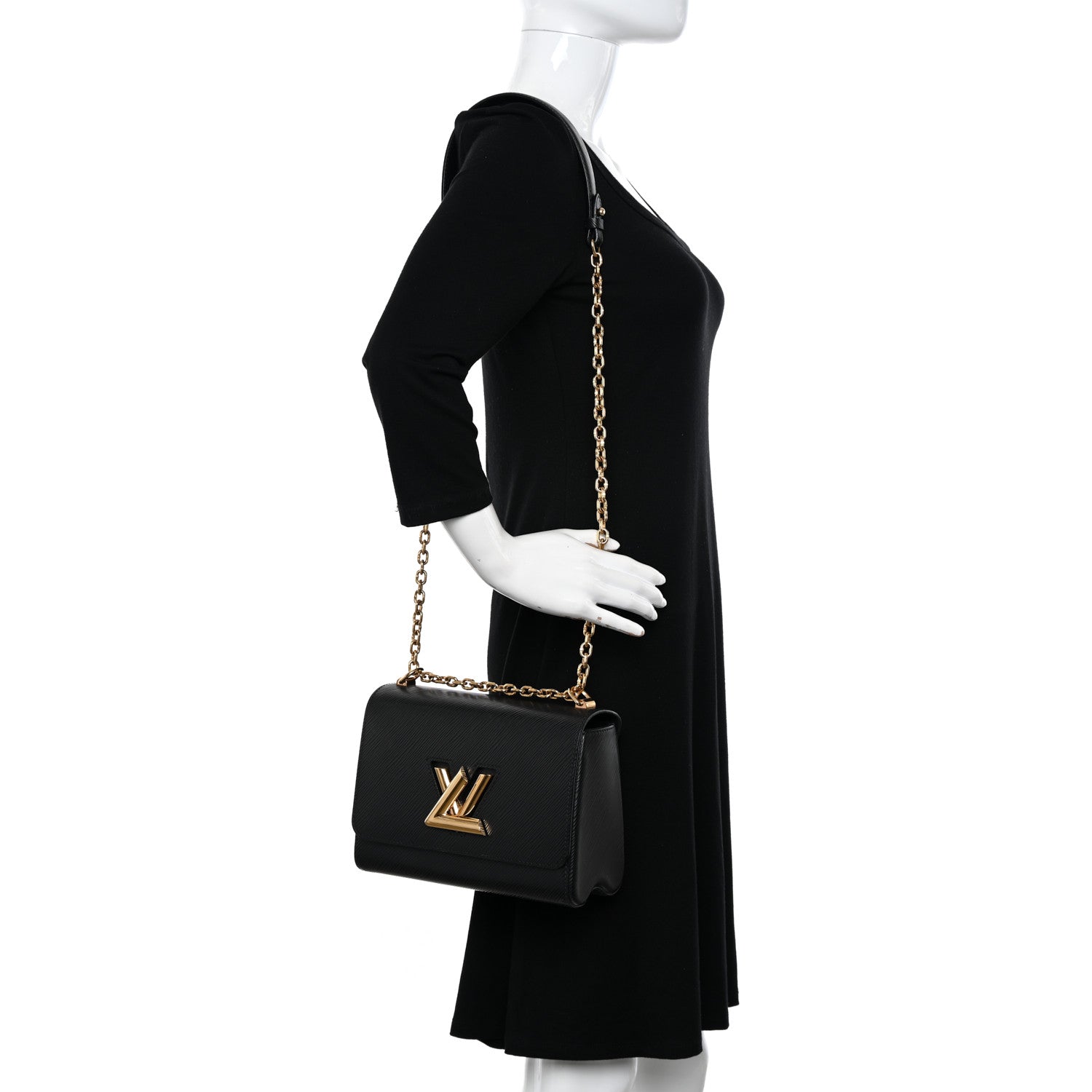 Louis Vuitton Epi Twist Shoulder Bag MM Black 2 of 10