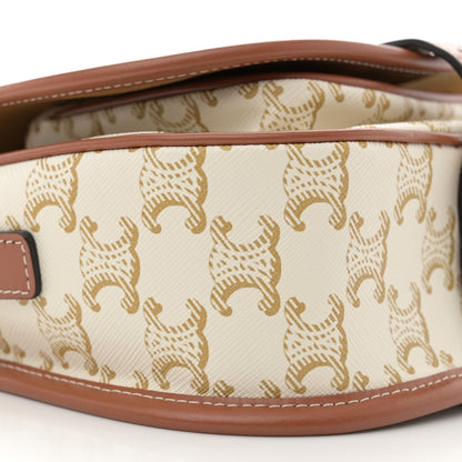 Celine Triomphe Canvas Medium Folco Bag White 9 of 11