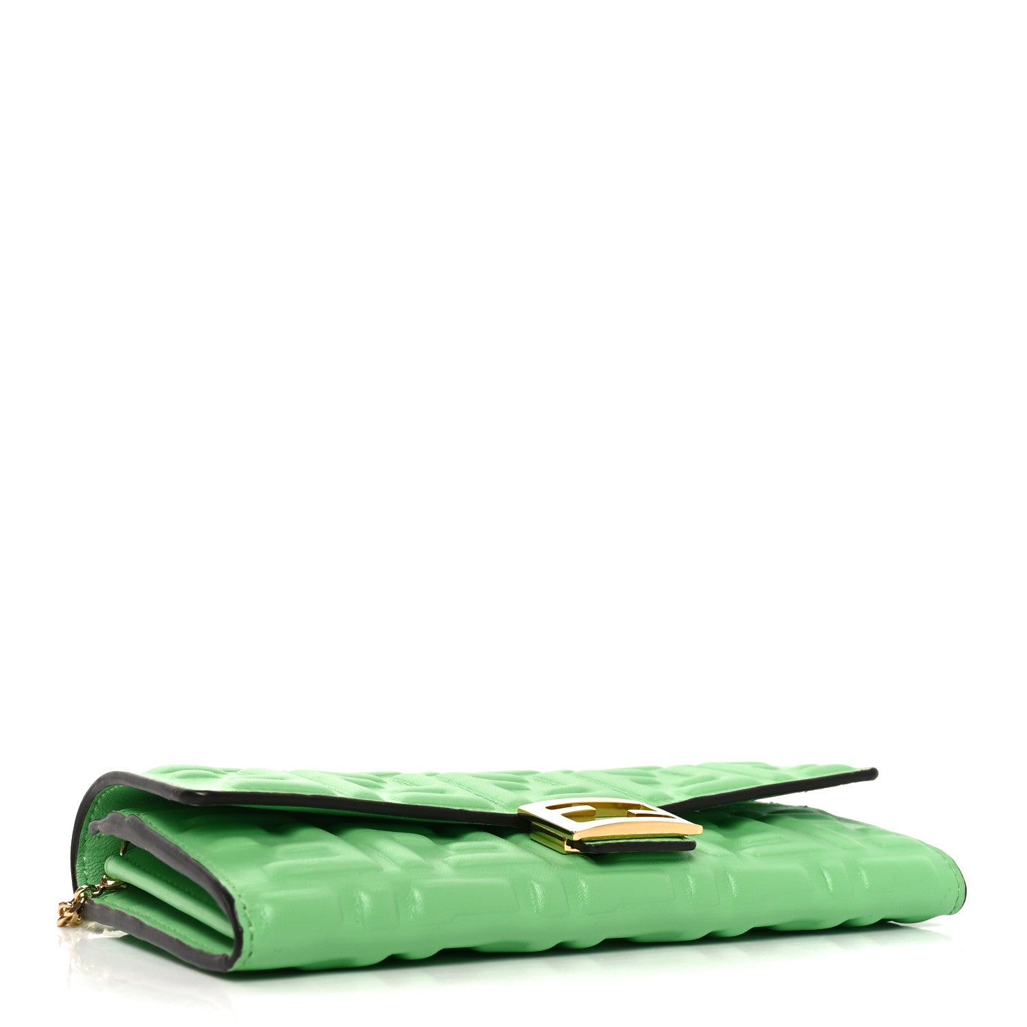 Fendi Nappa Matisse FF Embossed Continental Wallet On Chain Edamame 4 of 11