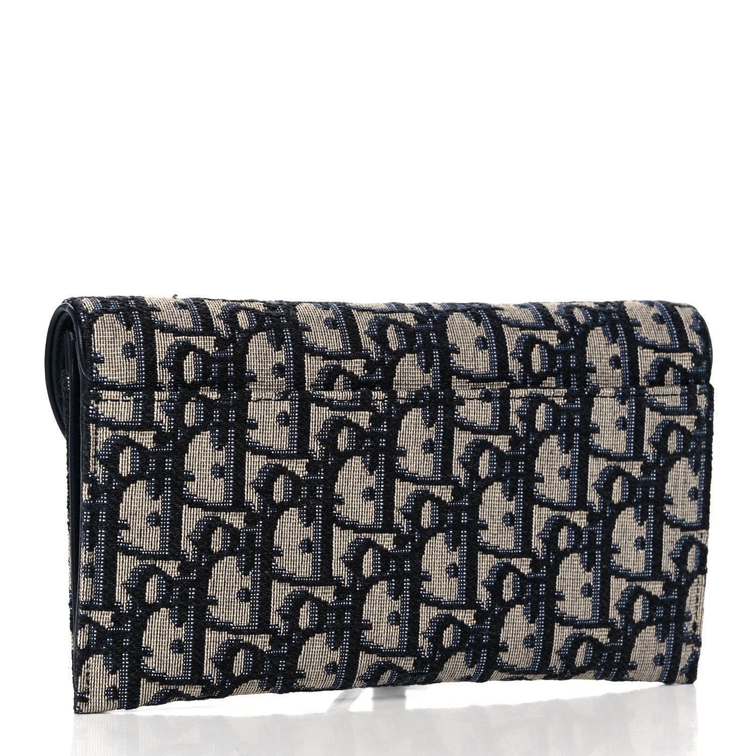 Christian Dior Oblique Saddle Chain Long Wallet Blue 3 of 12