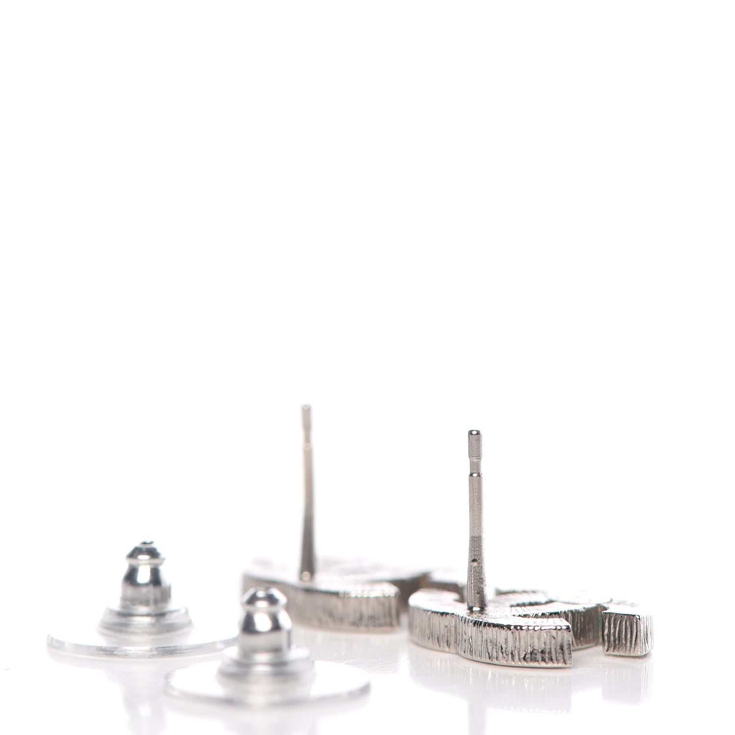 Chanel Crystal CC Earrings Silver 3 of 5