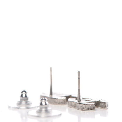 Chanel Crystal CC Earrings Silver 3 of 5