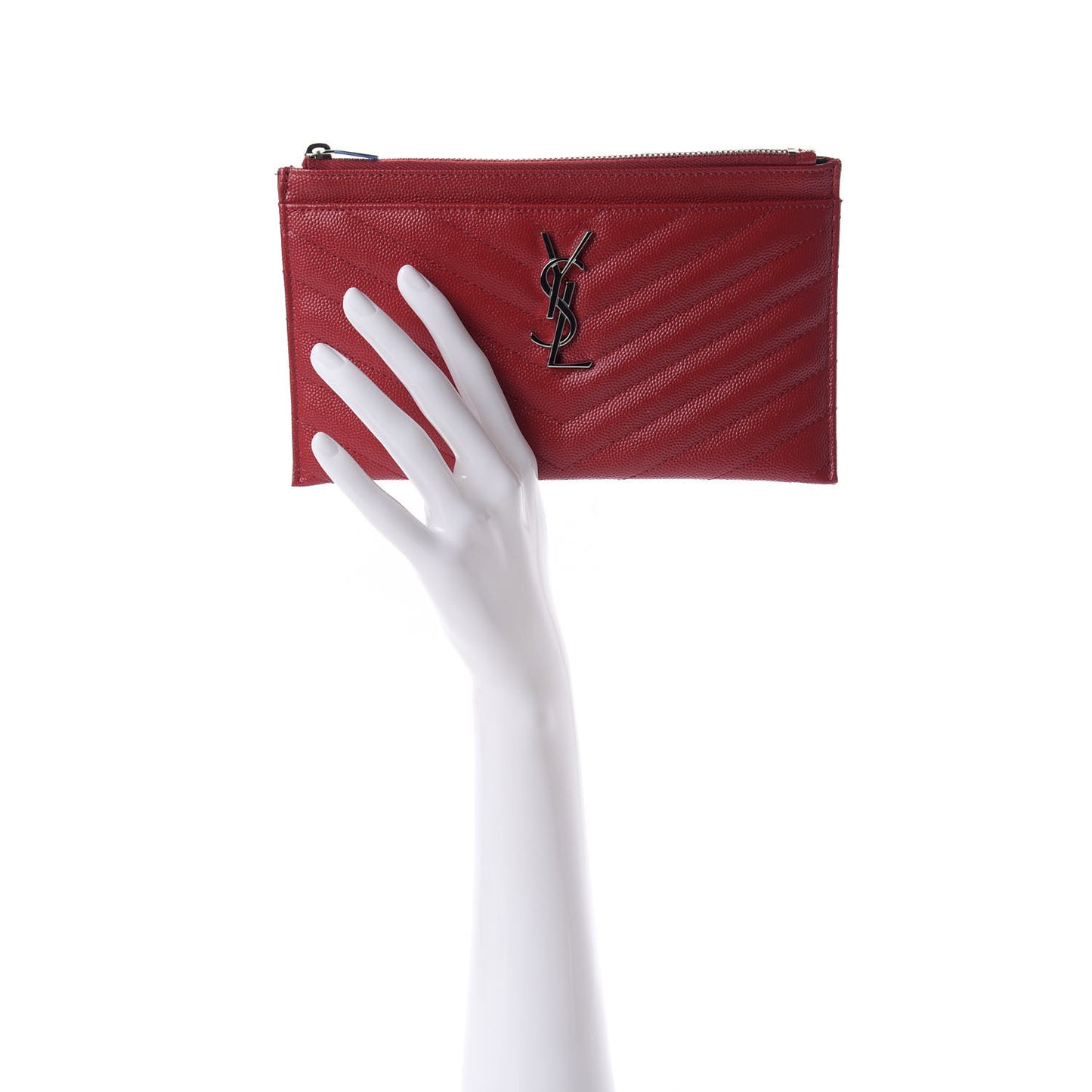 Grain De Poudre Chevron Monogram Bill Pouch Rouge Eros