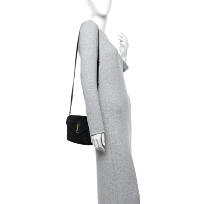 Saint Laurent Suede Y Quilted Monogram Toy Loulou Crossbody Bag Black 2 of 11