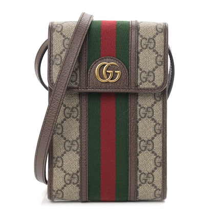 Gucci GG Supreme Monogram Web Mini Ophidia Crossbody Bag Beige New Acero 1 of 9
