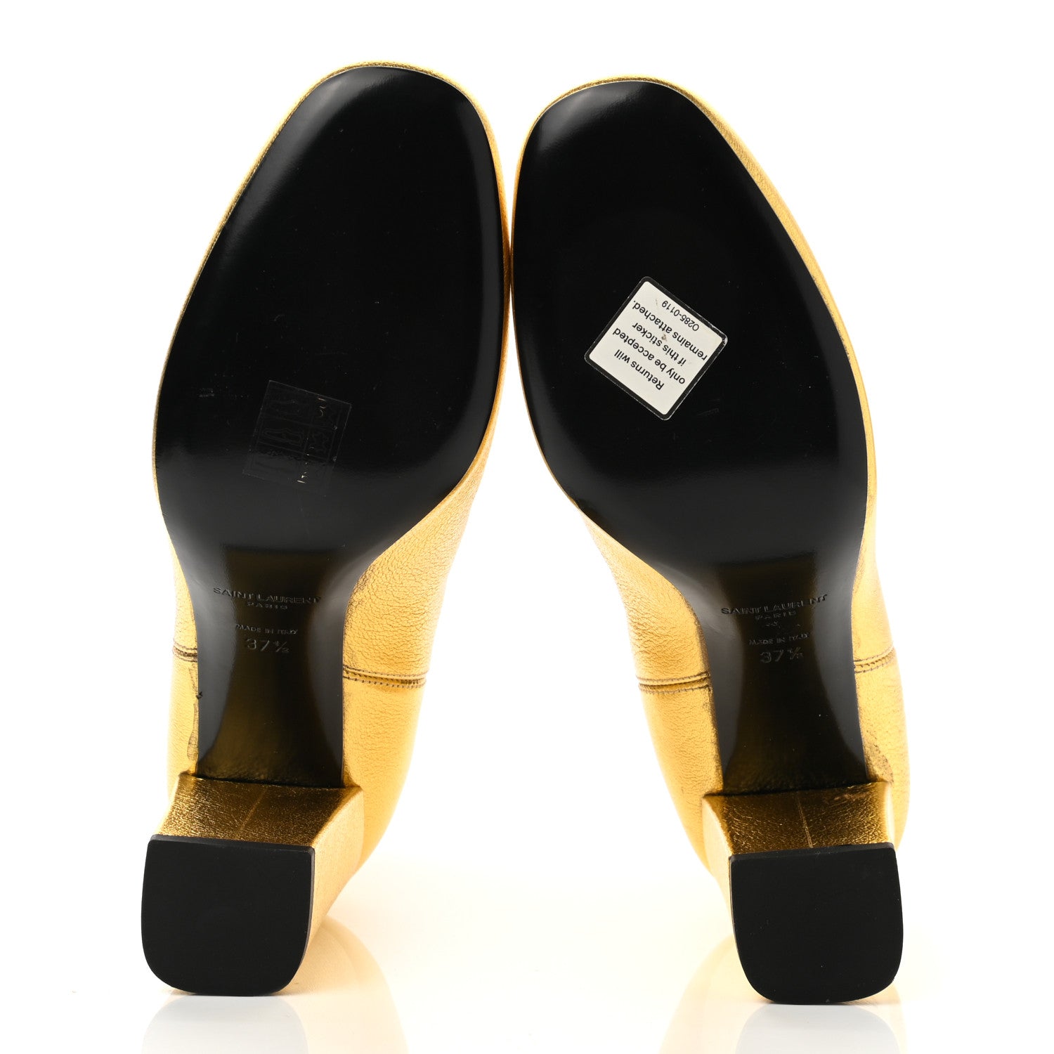 Saint Laurent Metallic Cracked Loulou Pin Booties 37.5 Copper 5 of 9