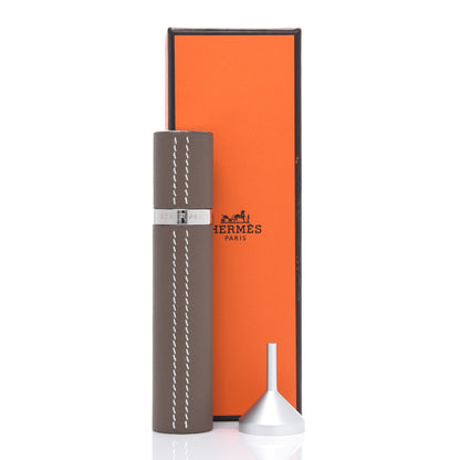 Hermes Swift Atomizer Refillable Bottle and Case Etoupe 6 of 6
