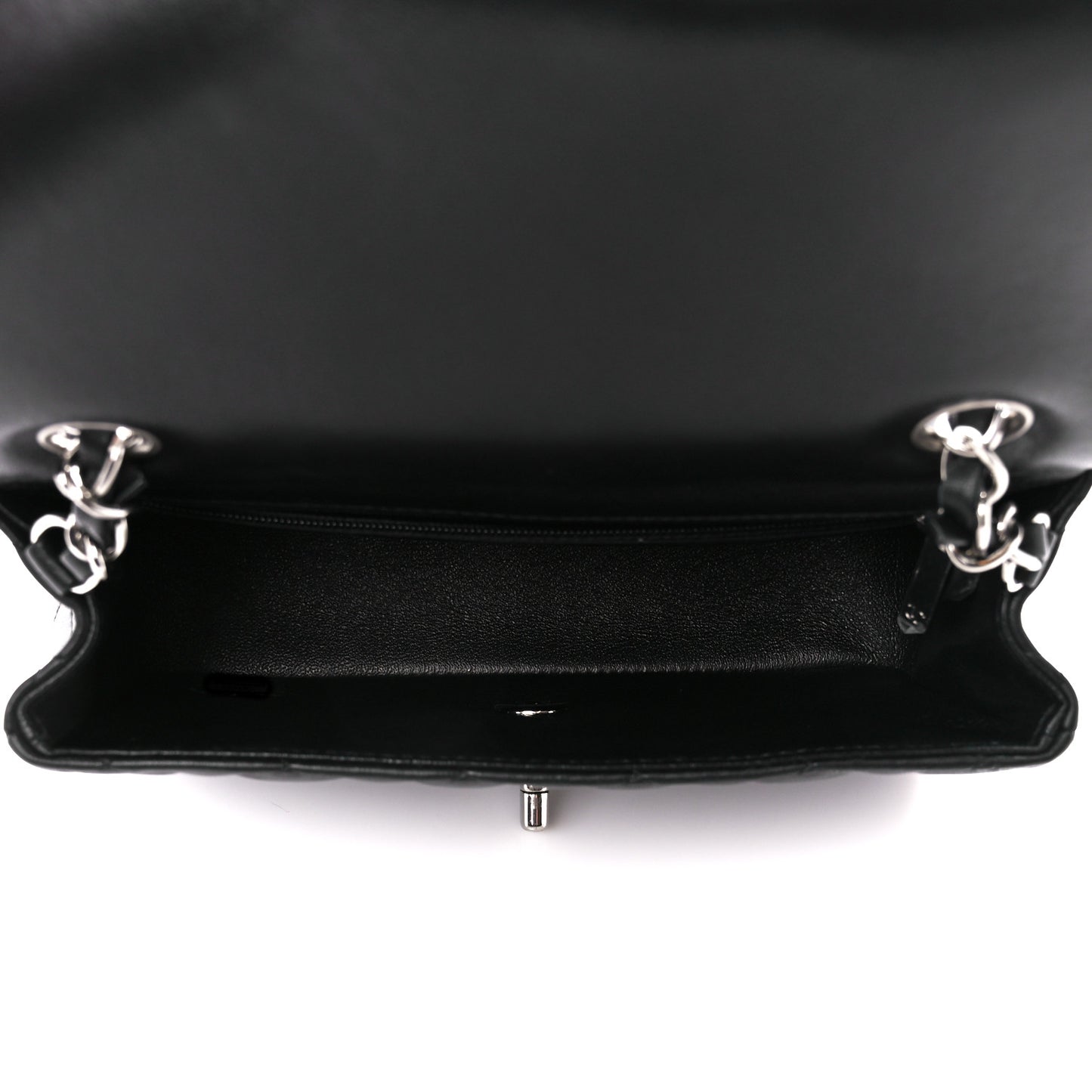 Lambskin Quilted Mini Rectangular Flap Black