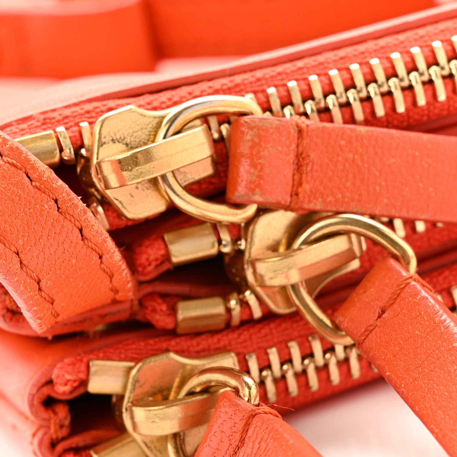 Celine Lambskin Large Trio Crossbody Bag Orange 1805043 – FASHIONPHILE