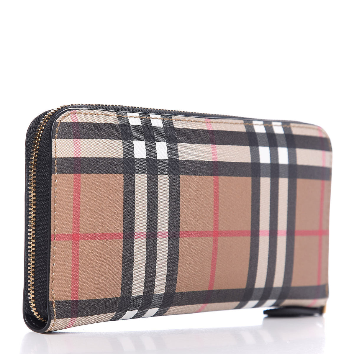 Vintage Check Elmore Zip Around Wallet Black