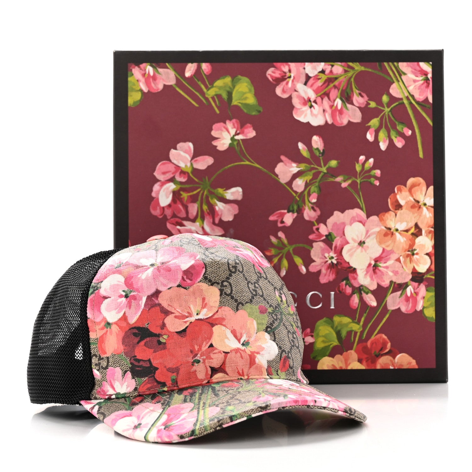 Gucci GG Supreme Monogram Blooms Baseball Hat M Beige Multicolor 11 of 11