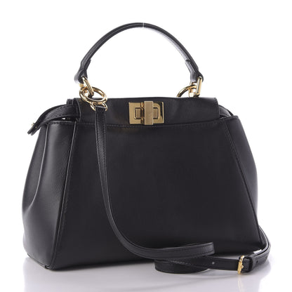Fendi Nappa Mini Peekaboo Iconic Satchel Black 3 of 9