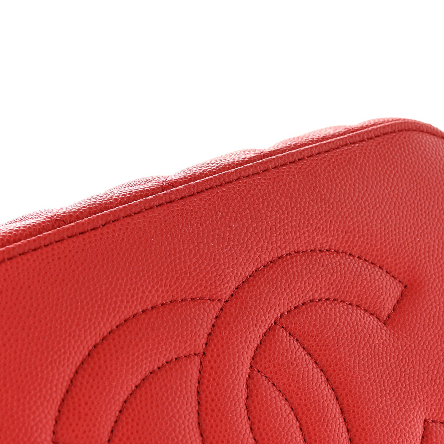 Caviar Quilted Large Vanity Pouch Red