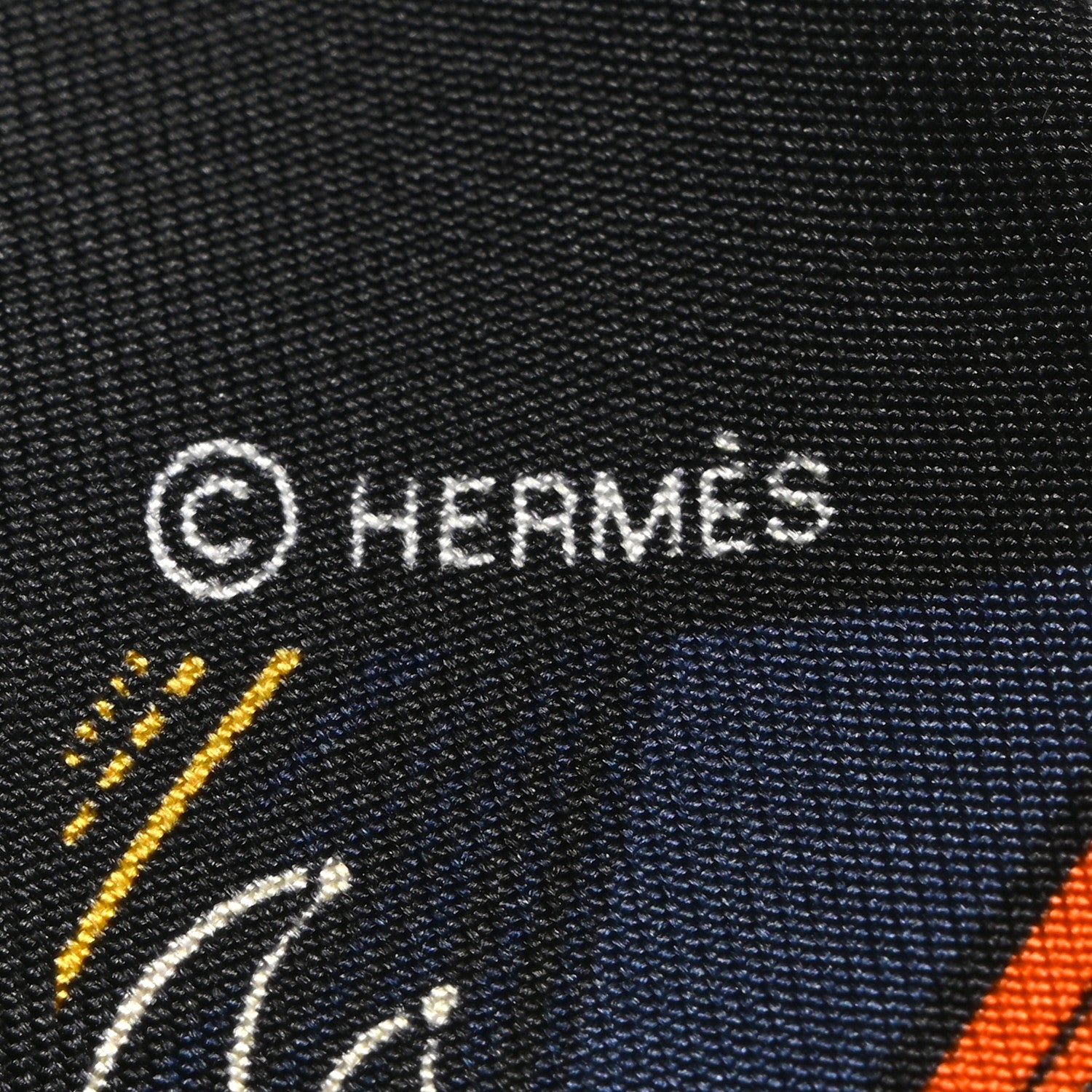Hermes Silk Springs Springs Bague Twilly Black Orange Creme 4 of 4