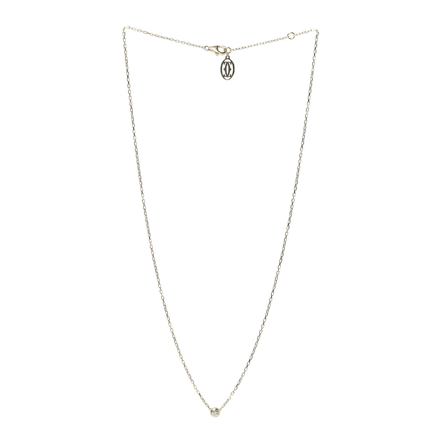 Cartier 18K Yellow Gold Diamond SM D'Amour Pendant Necklace 3 of 5