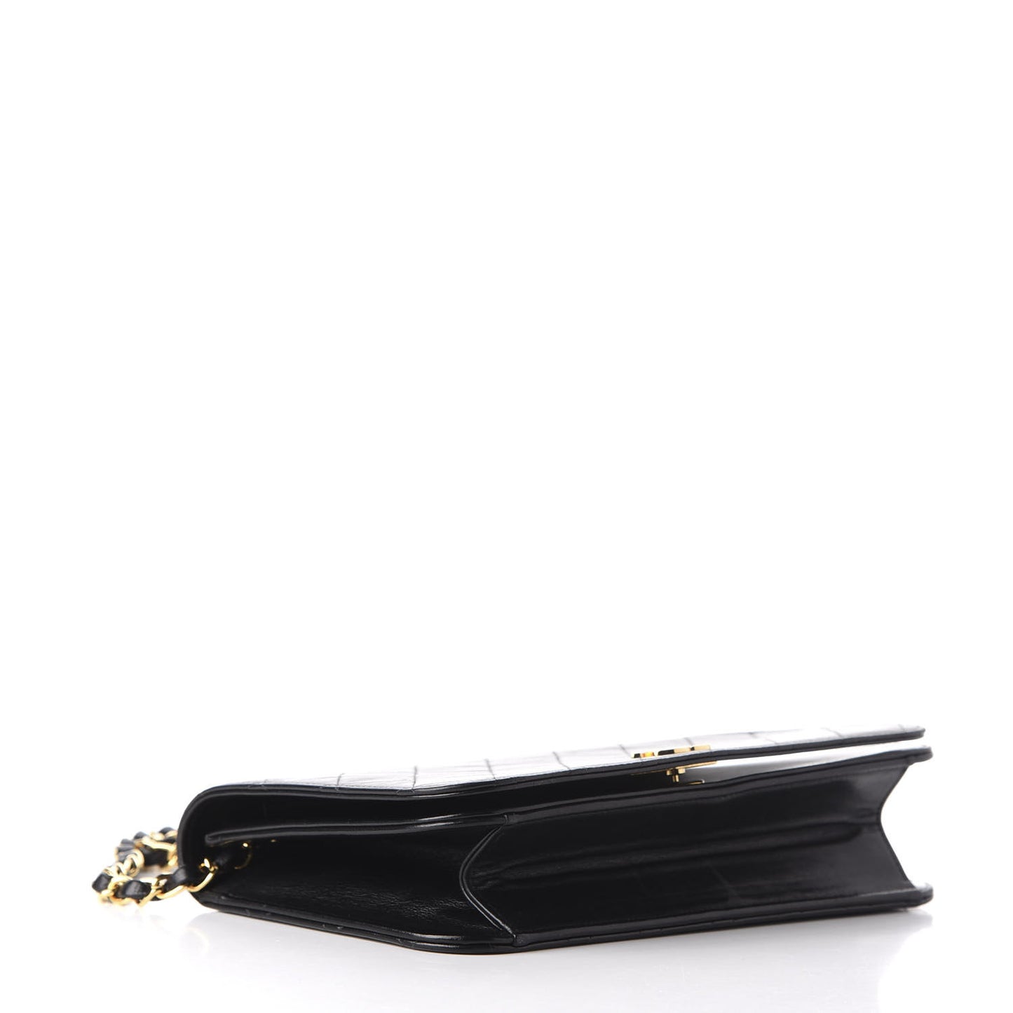 Lambskin Quilted Small Single Flap Black